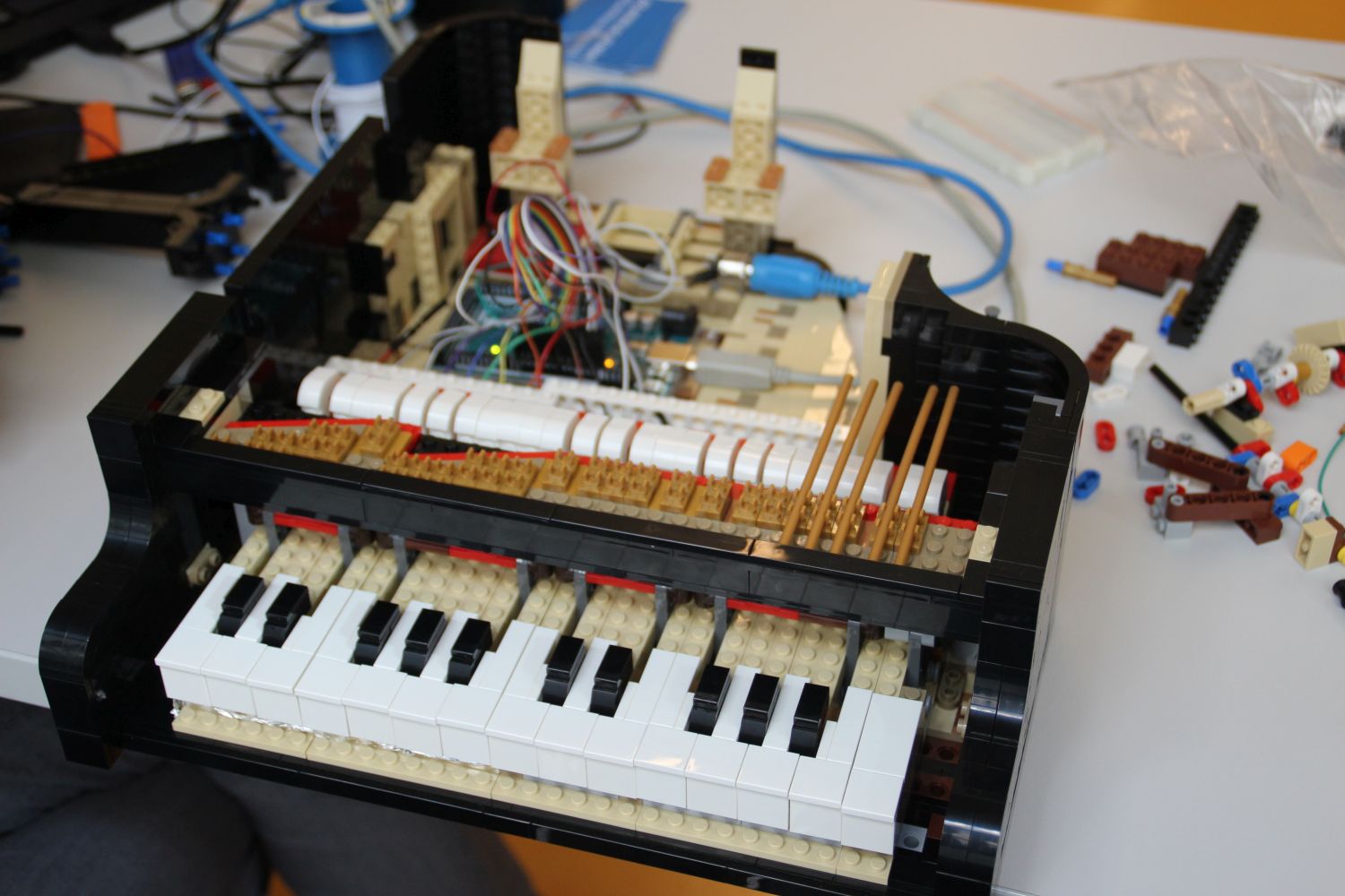The Playel, which is a real playable Lego MIDI Grand Piano electrified by Oliver Hödl